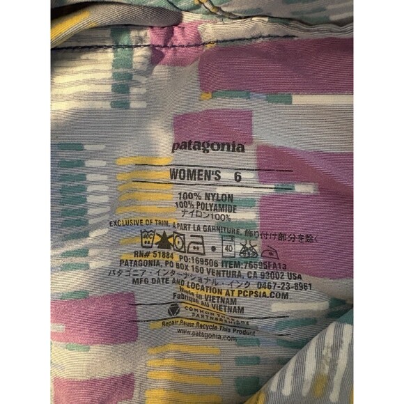 Patagonia Women’s Board Shorts Small Quick Dry Swim Multicolor Tie Waist - Picture 6 of 6